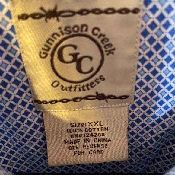 Blue Patterned Button-Up Shirt - Picture 2 of 3